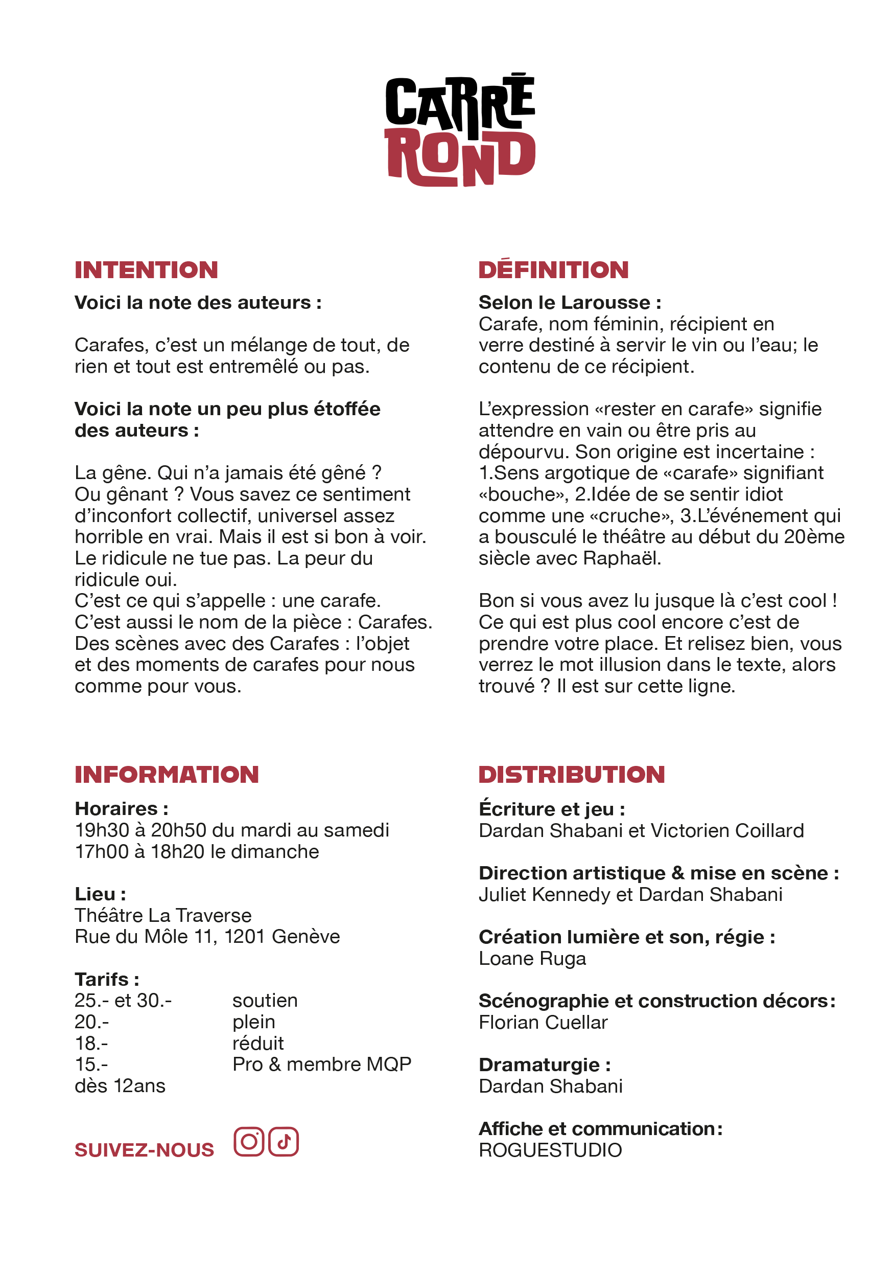 Affiche Carafes verso